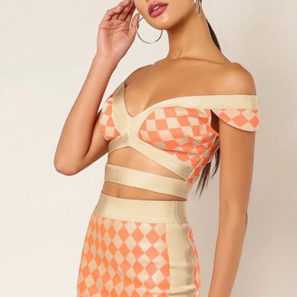Checkered Past Mini Skirt 2pc Set - Picture 2 of 6